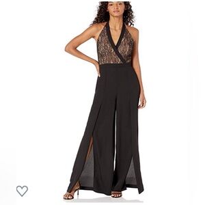BCBGMaxazria Lace Halter Jumpsuit